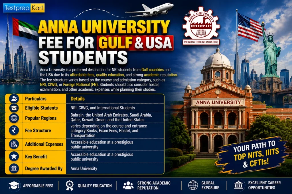 Anna University Courses And Fee Structure For NRI Students (UAE, USA & Gulf Countries)