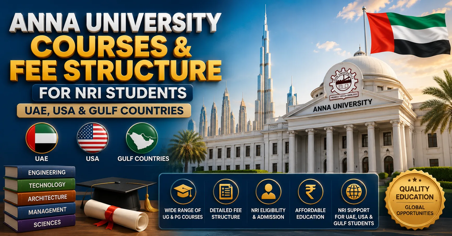 Anna University Courses and Fee Structure for NRI Students (UAE, USA &amp; Gulf Countries) 