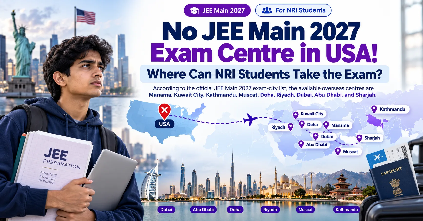 No JEE Main 2027 Exam Centre in USA! Where Can NRI Students Take the Exam?