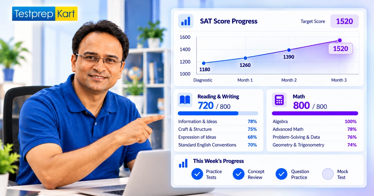 SAT academic progress tracking dashboard