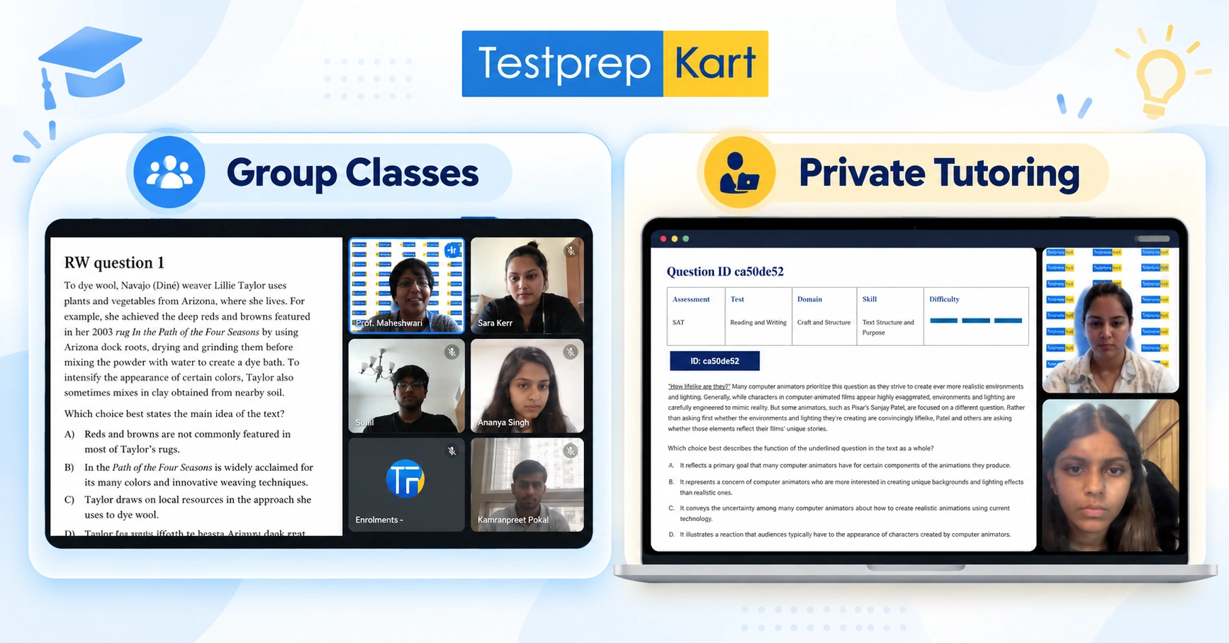 SAT group classes and private tutoring
