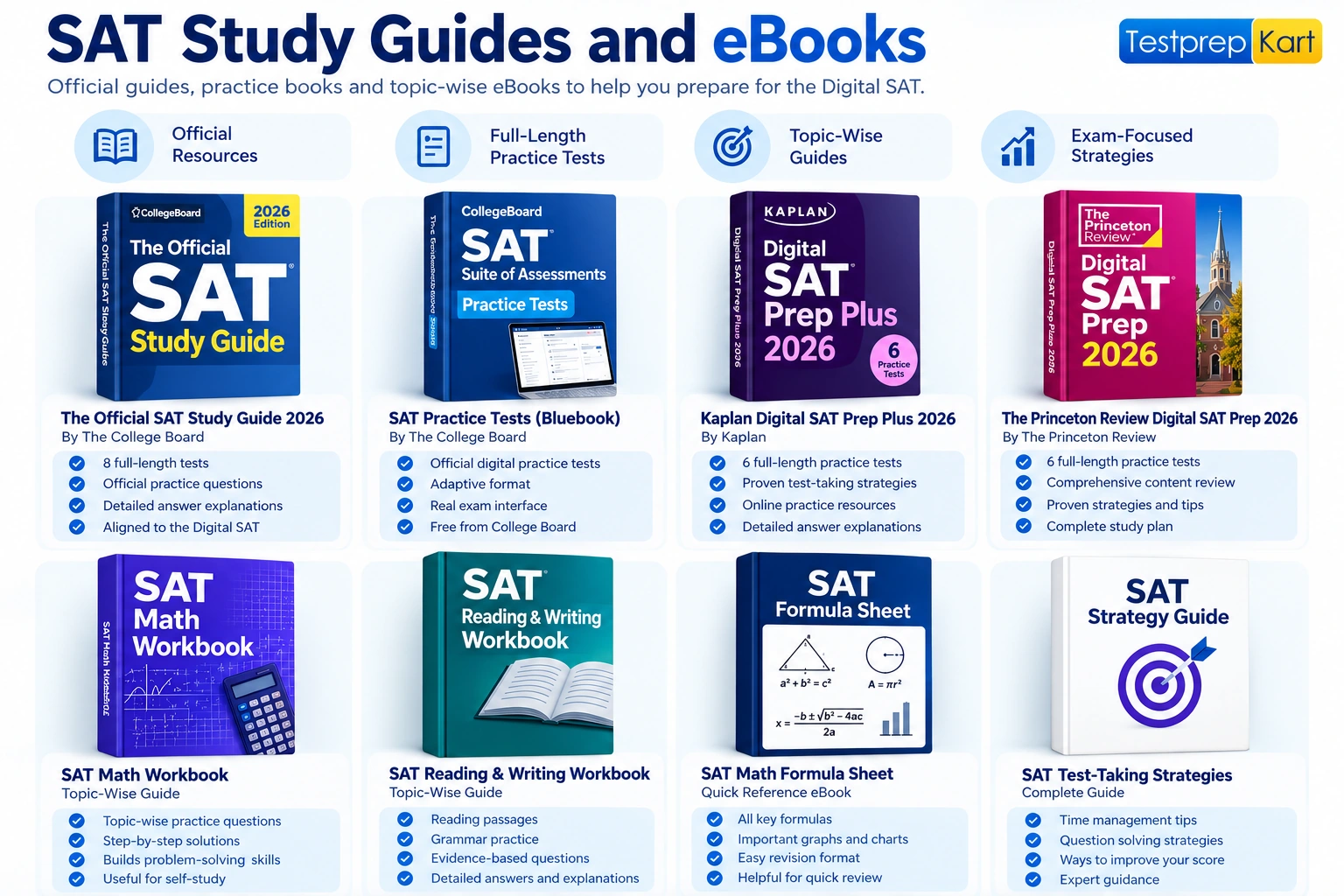 SAT study guides and eBooks
