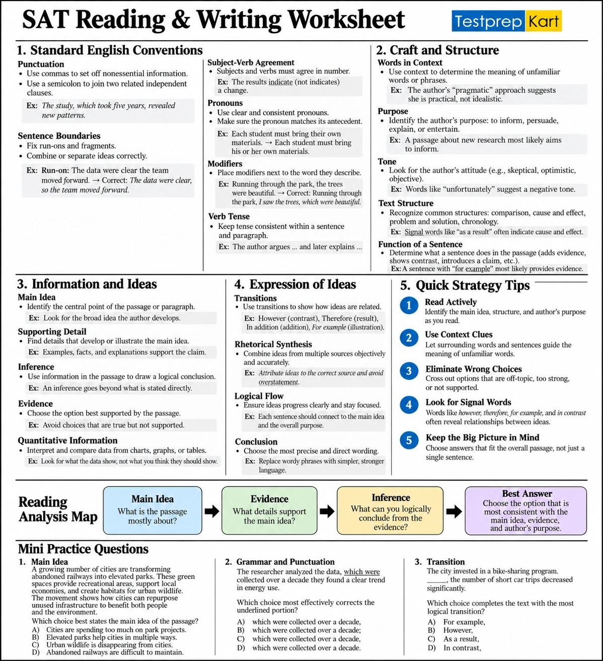 SAT Reading and Writing worksheet